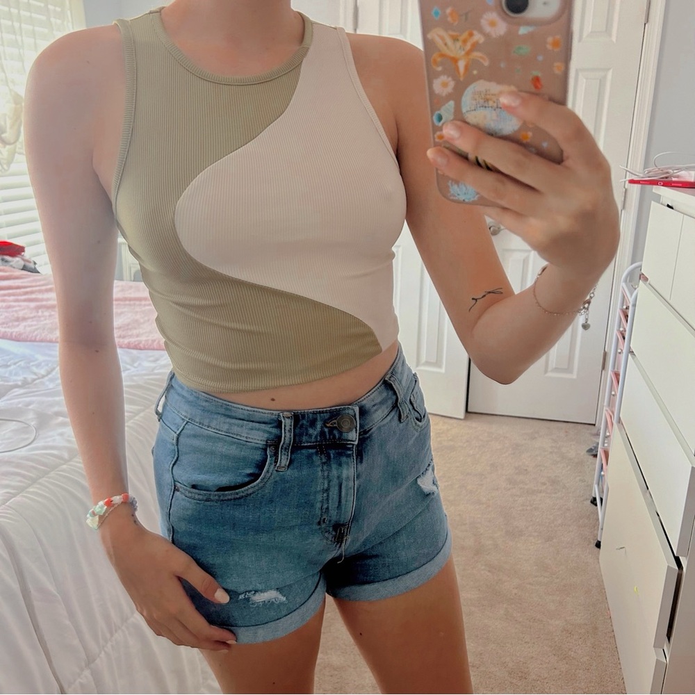 Shein Contrast High Neck Tank